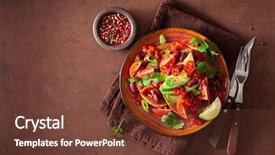  Presentation with mexican chili - Audience pleasing presentation design consisting of avocado bean sandwich with tomato backdrop and a tawny brown colored foreground