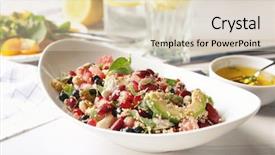  Presentation with avocado and banana smoothie - Presentation theme featuring avocado beans and pomegranate seed background and a lemonade colored foreground