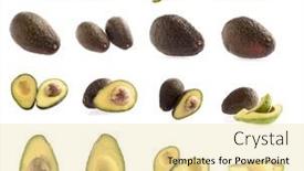  Presentation with avocado - Beautiful presentation featuring avocado collection isolated on a white background backdrop and a blonde colored foreground