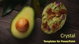  Presentation with avocado - Colorful presentation design enhanced with avocado-cut-in-half backdrop and a wine colored foreground