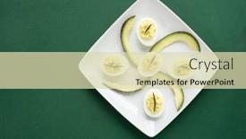  Presentation with avocado - Presentation consisting of avocado-deviled-eggs-on-green background and a soft green colored foreground