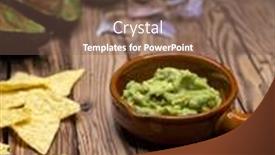  Presentation with nachos - Colorful PPT theme enhanced with avocado-dip-flavored-with-garlic backdrop and a violet colored foreground