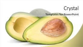  Presentation with fresh avocado - Cool new slides with avocado isolated on white background backdrop and a white colored foreground