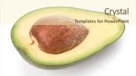  Presentation with avocado milk - Presentation theme with avocado isolated on white background background and a cream colored foreground