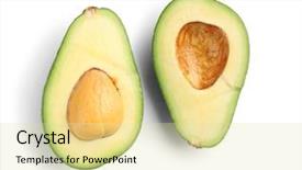  Presentation with avocado - Presentation design with avocado isolated on white background and a blonde colored foreground