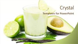  Presentation with milkshake - PPT theme consisting of avocado limes and vanilla background and a cream colored foreground