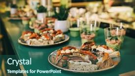  Presentation with food mask kitchen - PPT layouts having avocado mash on kitchen counter background and a  colored foreground