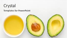  Presentation with avocado - Amazing slide deck having avocado oil in a small backdrop and a white colored foreground