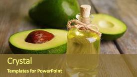  Presentation with avocado - Audience pleasing PPT theme consisting of avocado oil on table close backdrop and a tawny brown colored foreground