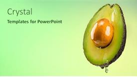  Presentation with essential oil - Presentation design featuring avocado-oil-pouring-dripping-essential background and a mint green colored foreground