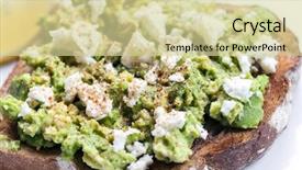  Presentation with feta cheese - PPT theme enhanced with avocado on toast with feta background and a soft green colored foreground