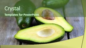  Presentation with avocado - Amazing slide deck having avocado on wooden background backdrop and a tawny brown colored foreground