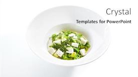  Presentation with white cheese - Slide deck enhanced with avocado-pear-salad-with-broccoli background and a white colored foreground