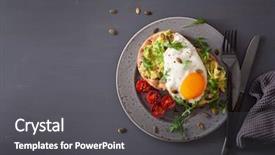 Presentation with breakfast sandwich - PPT theme enhanced with avocado sandwich with fried egg background and a dark gray colored foreground