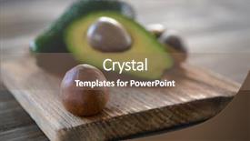  Presentation with cutting board - Slides enhanced with avocado seed on cutting board background and a coral colored foreground