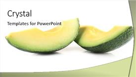  Presentation with avocado - Audience pleasing theme consisting of avocado slices isolated on white backdrop and a white colored foreground