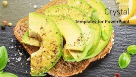  Presentation with avocado - Presentation theme enhanced with avocado-toast-bread-with-avocado background and a yellow colored foreground