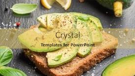  Presentation with avocado - Slide deck with avocado-toast-bread-with-avocado background and a yellow colored foreground