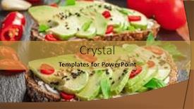  Presentation with avocado - PPT theme having avocado-toasts-bread-with-avocado background and a  colored foreground