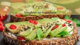  Presentation with avocado - Presentation design having avocado-toasts-bread-with-avocado background and a yellow colored foreground