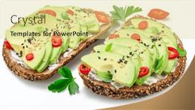  Presentation with chilli - PPT theme having avocado-toasts-bread-with-avocado background and a yellow colored foreground