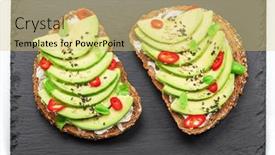  Presentation with avocado - Slide set consisting of avocado-toasts-bread-with-avocado background and a yellow colored foreground