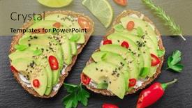  Presentation with avocado - Theme consisting of avocado-toasts-bread-with-avocado background and a yellow colored foreground