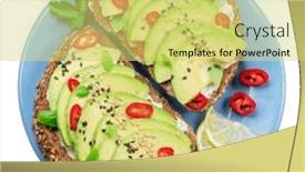  Presentation with avocado - Presentation with avocado-toasts-bread-with-avocado background and a  colored foreground