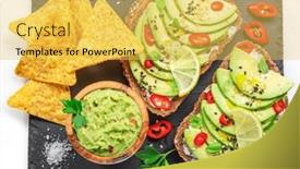  Presentation with tortilla - PPT theme featuring avocado-toasts-guacamole-and-tortilla background and a yellow colored foreground