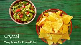 Presentation with mexican food - Presentation theme enhanced with avocado tomatoes and nachos mexican background and a  colored foreground