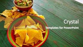  Presentation with mexican restaurant - Beautiful presentation theme featuring avocado tomatoes and nachos mexican backdrop and a gray colored foreground