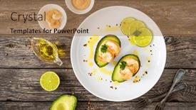  Presentation with avocado - Slides enhanced with avocado-with-fried-prawns background and a  colored foreground
