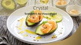  Presentation with avocado - Slide set featuring avocado-with-fried-prawns background and a soft green colored foreground