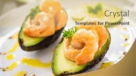  Presentation with avocado - Slides featuring avocado-with-fried-prawns background and a  colored foreground