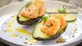  Presentation with avocado - PPT theme having avocado-with-fried-prawns background and a  colored foreground