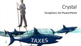  Presentation with taxes - Cool new slide set with avoid - businessman avoiding paying high taxes backdrop and a white colored foreground