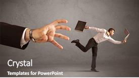  Presentation with teens running - PPT layouts with avoid - young miniature businessman running background and a gray colored foreground