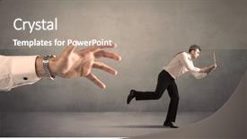  Presentation with baseball running the bases - Presentation theme enhanced with avoid - young miniature businessman running background and a gray colored foreground