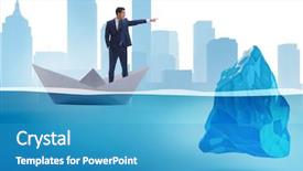  Presentation with businessman - Amazing PPT theme having avoid problems as iceberg backdrop and a teal colored foreground