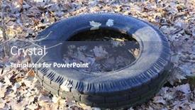  Presentation with tire - Presentation theme featuring avstract-frozen-lost-tire background and a ocean colored foreground