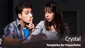  Presentation with newborn baby - Slides featuring awake - young parents sleepless with newborn background and a wine colored foreground