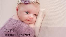  Presentation with newborn - Slide set consisting of awake-newborn-girl-with-flower background and a coral colored foreground