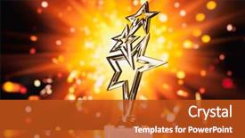  Presentation with gold trophy - Slides with award - gold stars trophy against shiny background and a crimson colored foreground