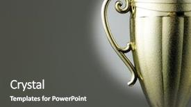  Presentation with trophy award - Slides having award - golden trophy is an achievement background and a dark gray colored foreground