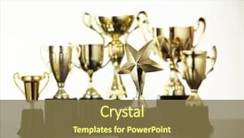  Presentation with trophy award - Slide deck featuring award - group of trophy background and a tawny brown colored foreground