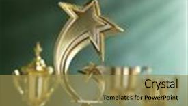  Presentation with blackboard - Presentation theme consisting of star - group trophies in front background and a gold colored foreground