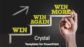  Presentation with win win - Colorful PPT layouts enhanced with award - hand writing the text win backdrop and a dark gray colored foreground
