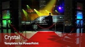  Presentation with red carpet - Presentation design featuring award - red carpet event background and a crimson colored foreground