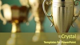  Presentation with champion - PPT theme featuring award - trophy for champion background and a tawny brown colored foreground