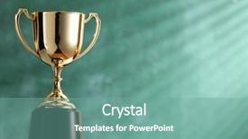  Presentation with trophy award - Presentation theme consisting of award - trophy in front of blackboard background and a seafoam green colored foreground